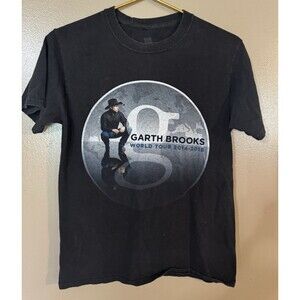 Garth Brooks 2014-2016 World Tour 2-Sided Black T Shirt, Men's Size Small